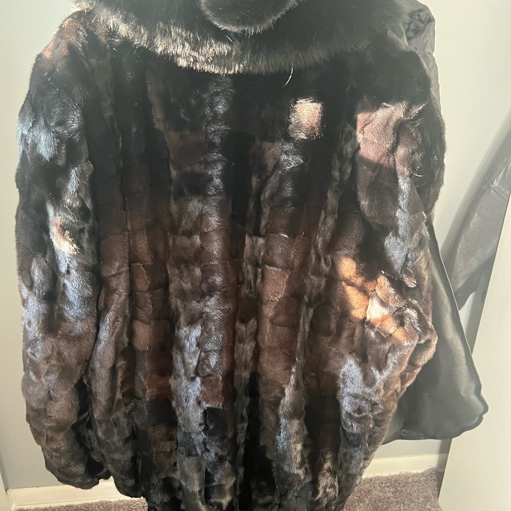 Black mink coat with mink hat